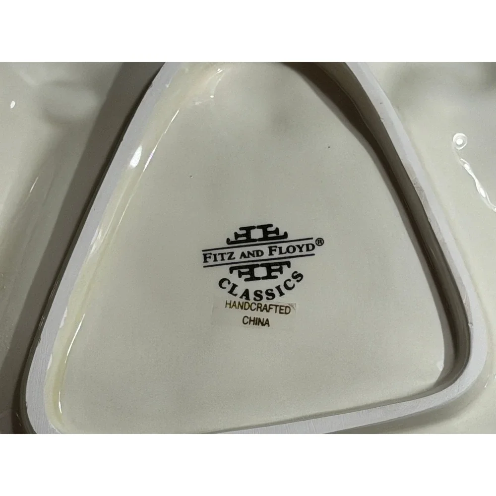 Fitz and Floyd Classics Santa Claus Ceramic Candy Dish Tray Handcrafted Holiday